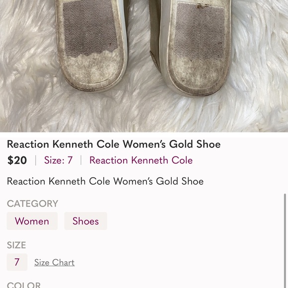 reaction kenneth cole women’s gold slip ons - Picture 6 of 6